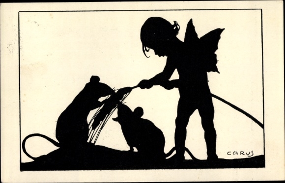 Paper cut PC Carus, angel, mice with ear of corn