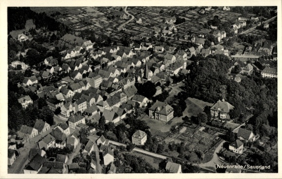 Postcard Neuenrade in Sauerland, aerial photograph