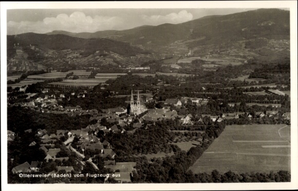 Postcard Ottersweier in Baden Württemberg, aerial photograph