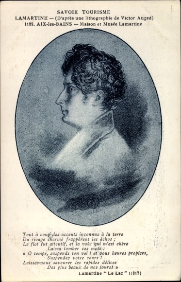 Artist PC Alphonse de Lamartine, French politician and poet, Le Lac