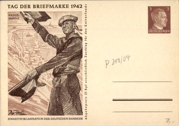 Artysta papeterii pocztowej KP Axster Heudtlaß, Dzień Znaczka 1942, Kriegsmarine
