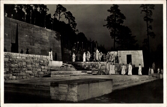 Postcard Berlin Charlottenburg Westend, Reichssportfeld, Dietrich Eckardt stage, Entry of Hercules