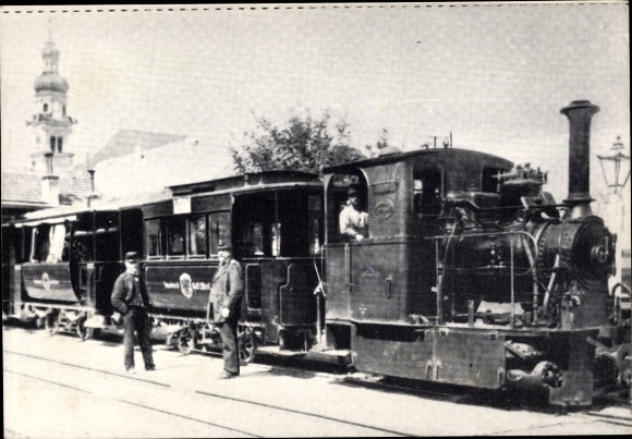 Ak Hall, Lokomotive 2 der LB Innsbruck-Hall mit Personenzug