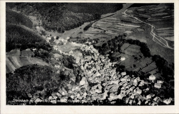 Postcard Steinbach Bad Liebenstein in Thuringia, aerial photograph