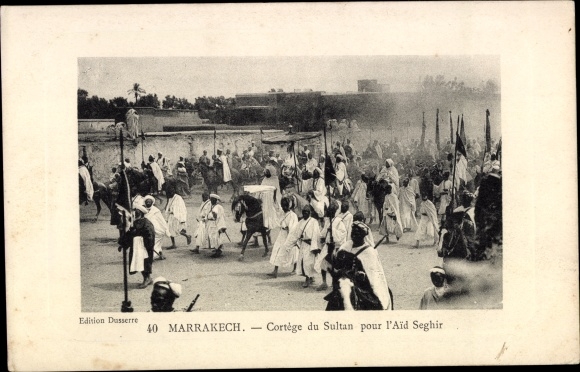 Postcard Marrakech Marrakesch Marokko, Cortege du Sultan pour l&#39;Aid Seghir