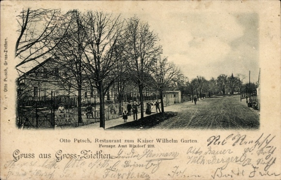 Postcard Großziethen near Rixdorf Schönefeld, Restaurant at the Kaiser Wilhelm Garden