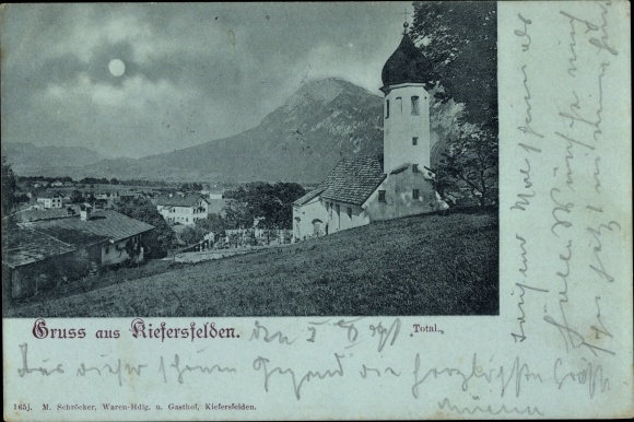 Moonlight PC Kiefersfelden Oberbayern, view of the town