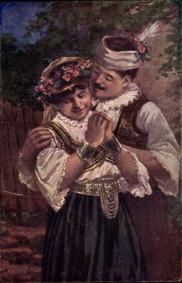 Artist PC Yugoslavia?, couple in costumes