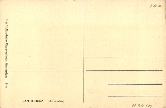 Artist Postcard Toorop, Jan Th., Jesus, Christkop