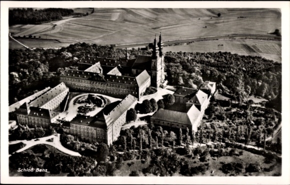 Postcard Bad Staffelstein am Main Upper Franconia, Banz Castle, aerial photograph