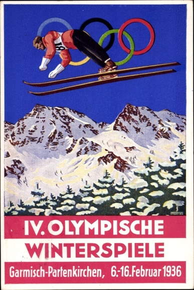Artist PC Garmisch Partenkirchen in Upper Bavaria, 1936 Winter Olympics, ski jumping