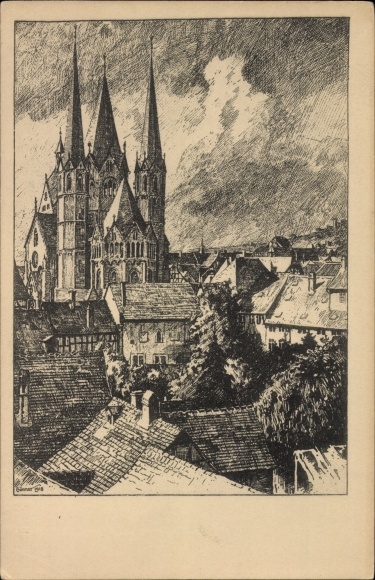 Artist Postcard Gönner, Ph., Gelnhausen in Hesse, St. Mary's Church
