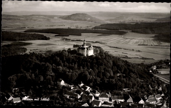 Postcard Baldern Bopfingen in the Ostalbkreis, aerial photograph, castle