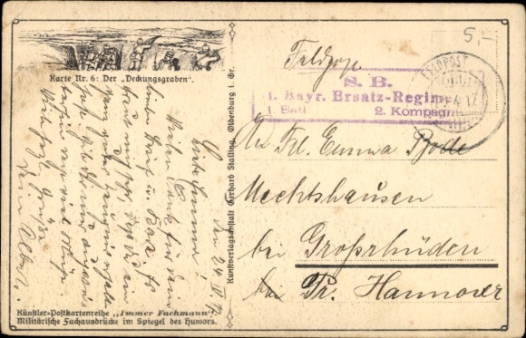 Artist Postcard The Cover Trench, Always an Expert, Military Terms, Soldier Hides