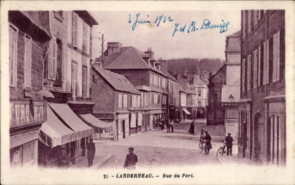 Postcard Landerneau Finistère, Rue du Port