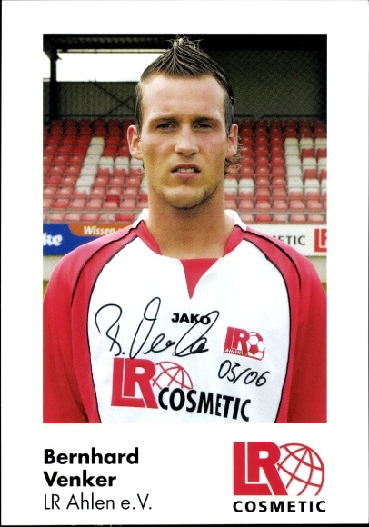 Autogrammkarte Fußballer Bernhard Venker, Rot Weiss Ahlen, Autogramm