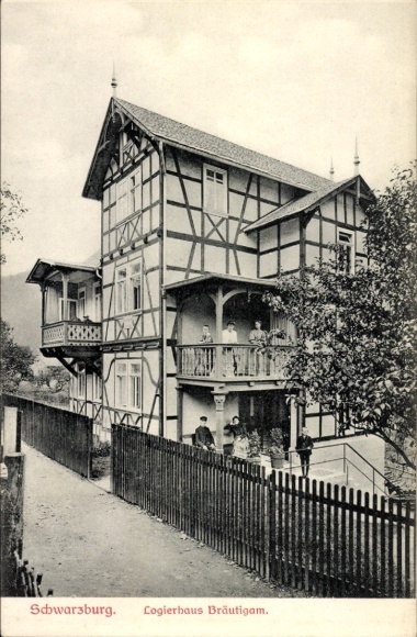 Postcard Schwarzburg in Thuringia, Guest House Bräutigam