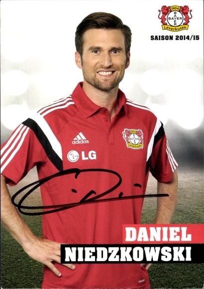 Autogrammkarte Co Trainer Daniel Niedzkowski, Bayer 04 Leverkusen, Autogramm