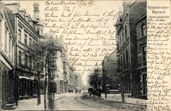 Postcard Bismarck Gelsenkirchen in the Ruhr area, Bismarckstraße