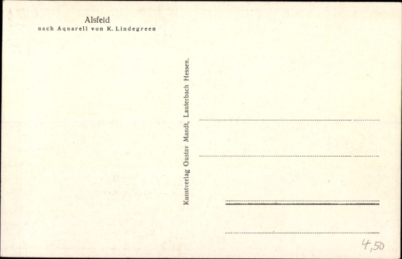 Artist Postcard Lindegreen, K., Alsfeld in Hessen, gate, street section