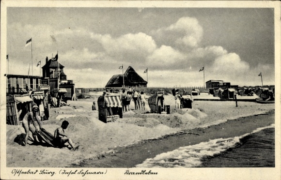 Postcard Castle on the island of Fehmarn, beach scene