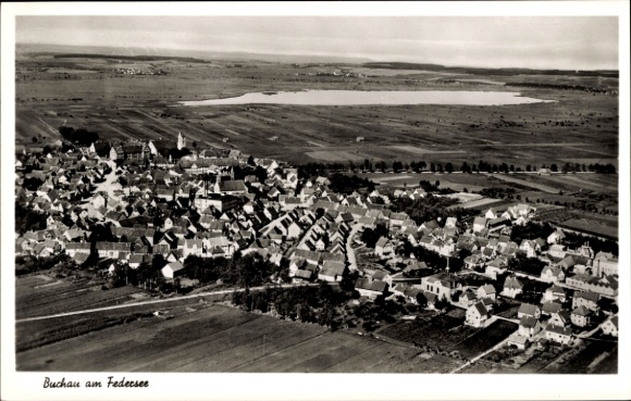 Postcard Bad Buchau am Federsee Upper Swabia, aerial photograph