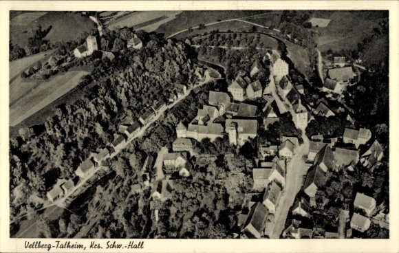 Ak Talheim Vellberg in Württemberg, Fliegeraufnahme