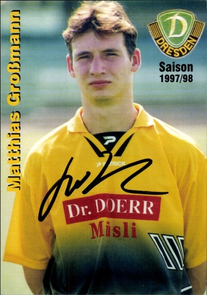 Autogrammkarte Fußballer Matthias Großmann, SG Dynamo Dresden, Autogramm