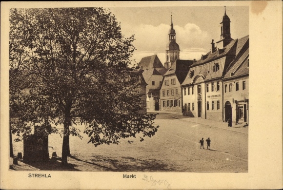 PC Strehla on the Elbe Saxony, market square