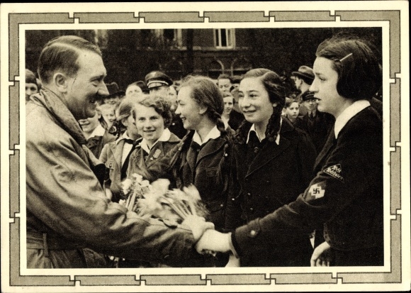 Postal stationery PC leader and Chancellor Adolf Hitler, well-wishers, BDM