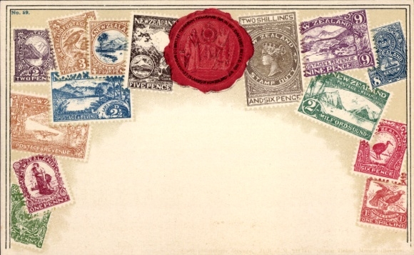 Briefmarken Wappen Litho Neuseeland