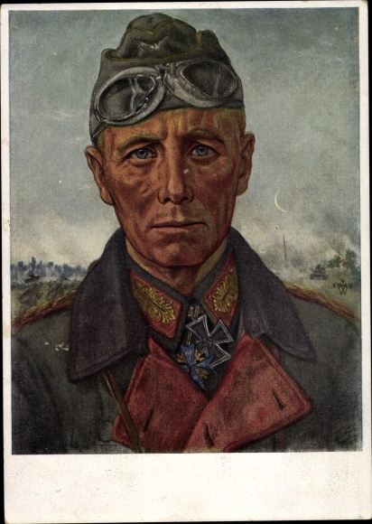 Artist PC Willrich, Wolfgang, Major General Rommel, Knight&#39;s Cross recipient, Panzer Division, VDA 1 9 2