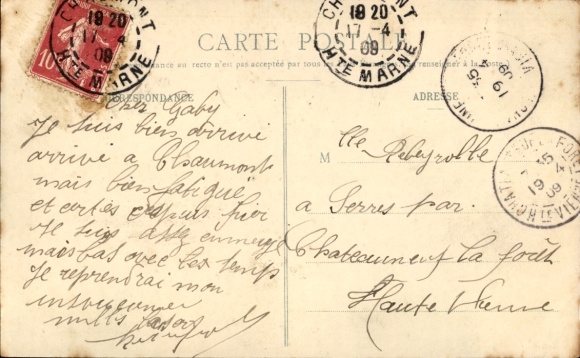 Postcard Chaumont Haute-Marne, 109th Infantry Regiment, soldiers