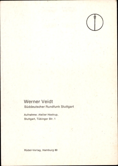 Photo Werner Veidt, Süddeutscher Rundfunk Stuttgart, portrait