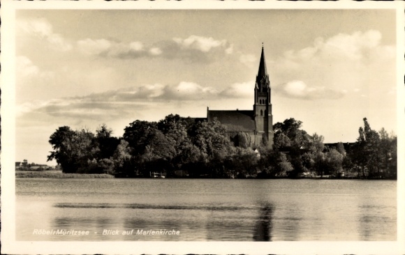 Postcard Röbel an der Müritz, St. Mary's Church