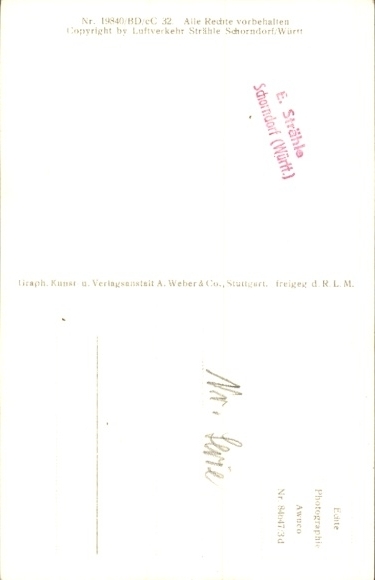 Postcard Grabenstätt in Upper Bavaria, aerial photograph