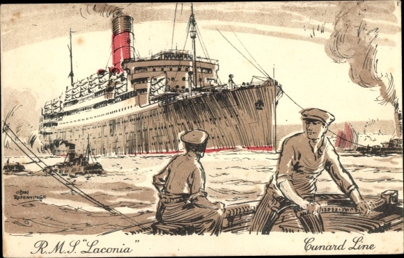 Artist PC stoomboot Laconia, Cunard Line
