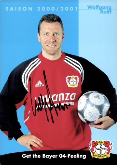 Autogrammkarte Trainer Wolfgan Rolff, Bayer Leverkusen