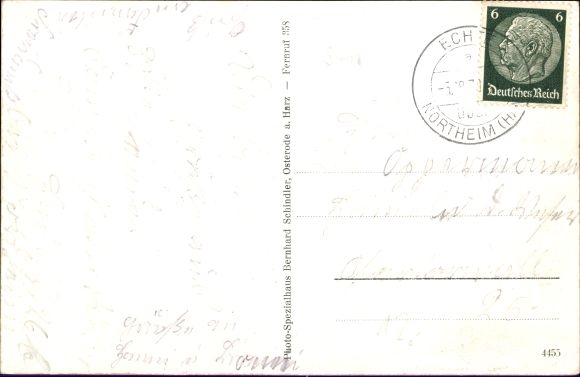 Postcard Echte Kalefeld am Harz, main street, Herrenwiese