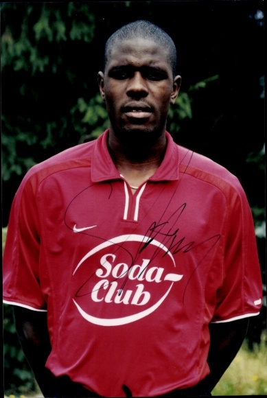 Autograph card footballer Mohamadou Idrissou, SV Wehen Wiesbaden, autograph