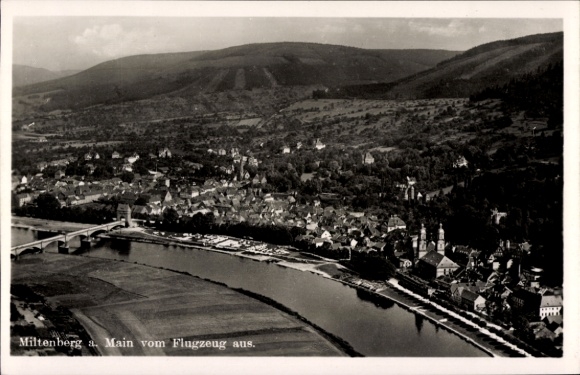 Postcard Miltenberg am Main Unterfranken, aerial photograph