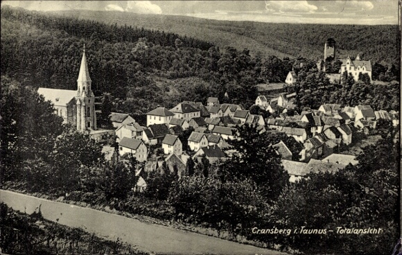 Postcard Kransberg Usingen in Hesse, total view of the town and surroundings