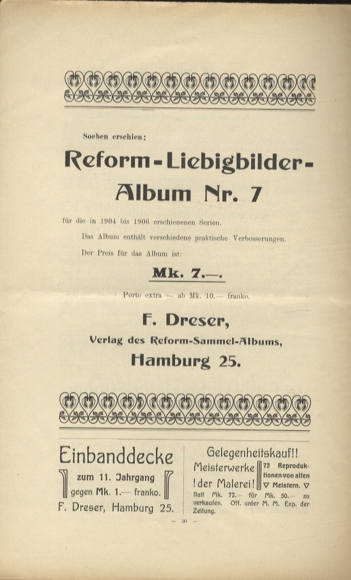 Liebig pictures newspaper advertising Dreser issue 2, volume 12, 1907