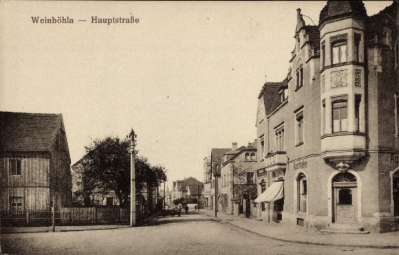 Ak Weinböhla in Sachsen, Hauptstraße, Apotheke