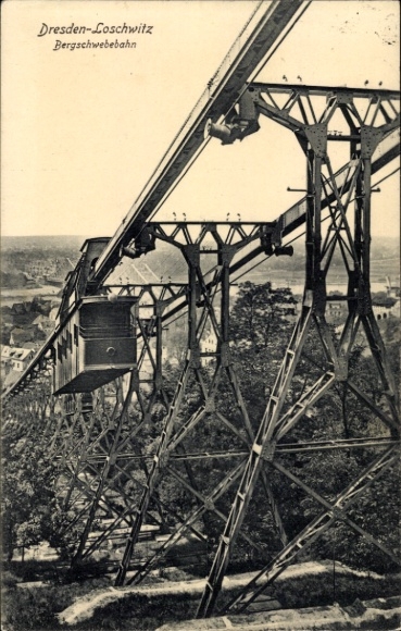 Postcard Dresden Loschwitz, mountain suspension railway