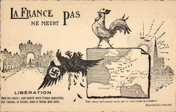 Landkarten Ak Frankreich stirbt nicht, Befreiung