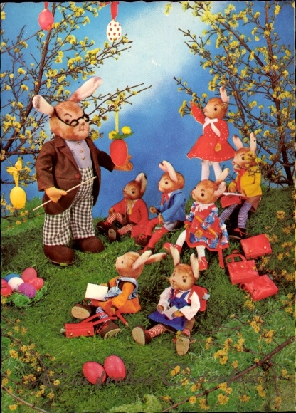 Ak Glückwunsch Ostern, Osterhasen, Ostereier