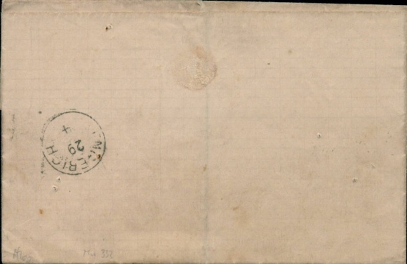 Letter Essen RB Düsseldorf 28.04.1869, clear on 2 pieces 1/2Groschen