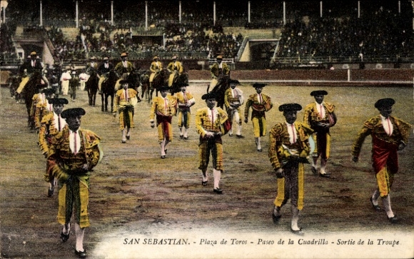Postcard Donostia San Sebastian Basque Country, Plaza de Toros - Paseo de la Cuadrilla