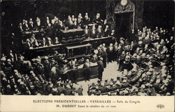 PC Versailles Yvelines, election meeting, M. Dubost, announcement of results, Salle du Congrès